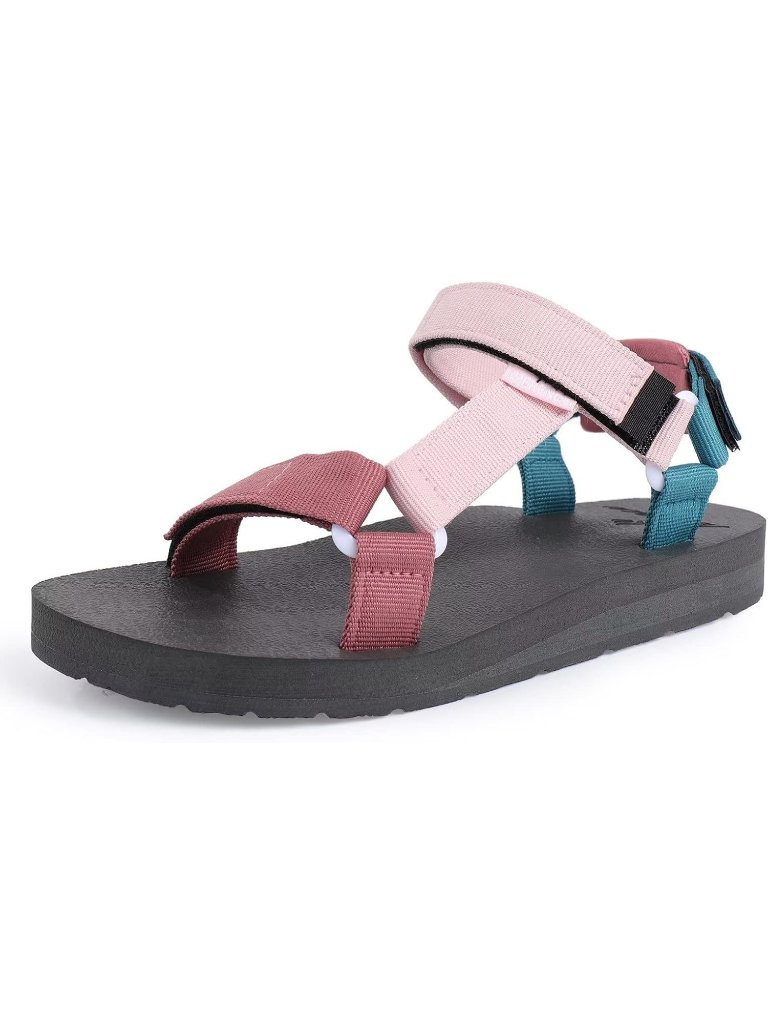 Women's Blue Pink Arch Yoga Mat Insole Outdoor Light Weight Hiking Sandal Shoes